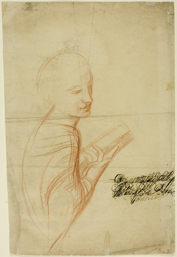 Woman with Book (recto); Sketches of Male Figure (verso)