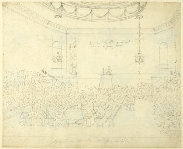 Study for Debating Society in Piccadilly, from Microcosm of London