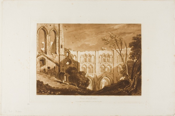 Rivaux Abbey, plate 51 from Liber Studiorum