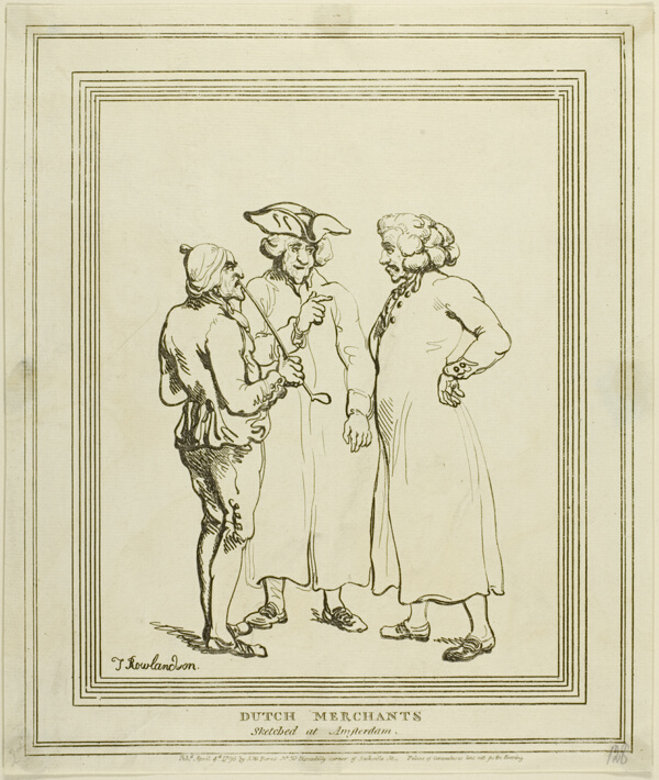 Dutch Merchants Sketched at Amsterdam