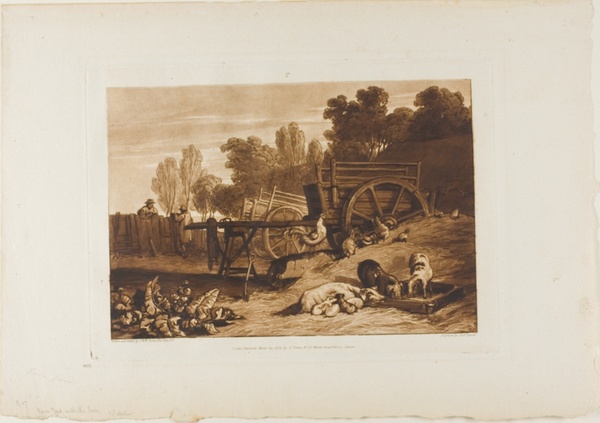 The Farm Yard with the Cock, plate 17 from Liber Studiorum