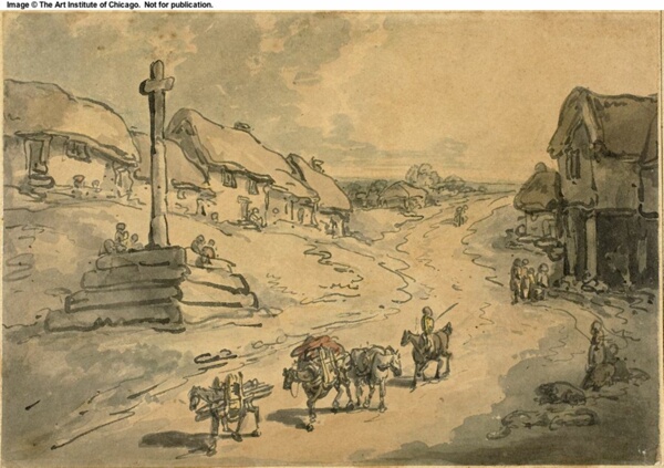 Landscape with Wayside Cross and Cottages