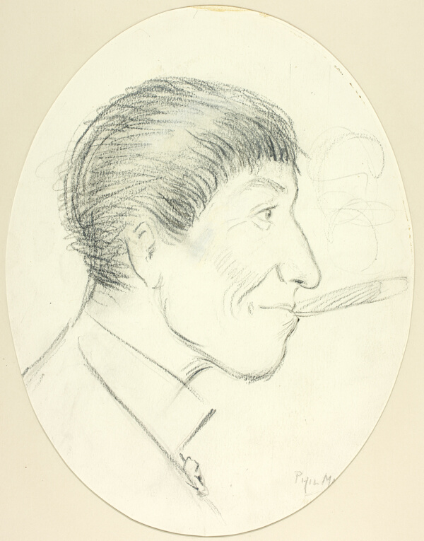 Profile of Man Smoking Cigar