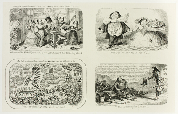Scarcity of Domestic Services, or Every Family Their Own Cooks!!! from George Cruikshank's Steel Etchings to The Comic Almanacks: 1835-1853 (top left)