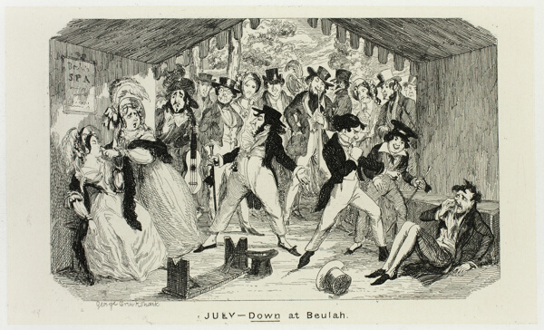 July - Down at Beulah from George Cruikshank's Steel Etchings to The Comic Almanacks: 1835-1853