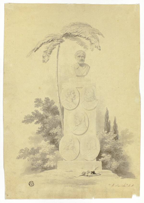 Monument with Palm Tree and Mementos