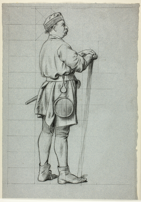 Standing Man with Hands Resting on Stick