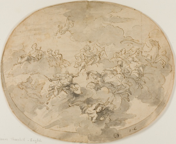 Design for Ceiling Fresco: Apollo and the Muses with Minerva Destroying Ignorance