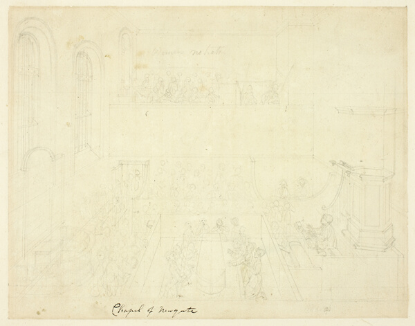 Study for Chapel of Newgate, from Microcosm of London