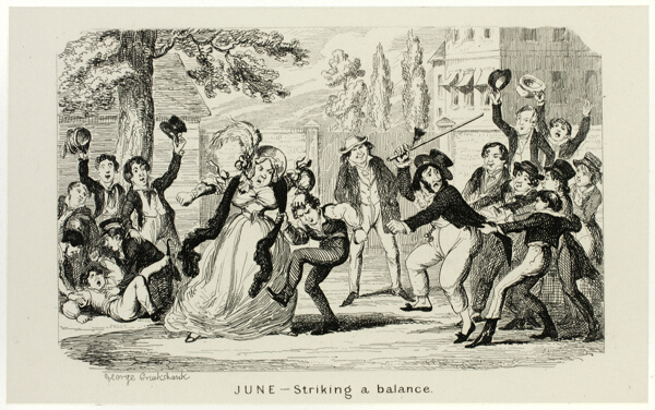 June - Striking a Balance from George Cruikshank's Steel Etchings to The Comic Almanacks: 1835-1853
