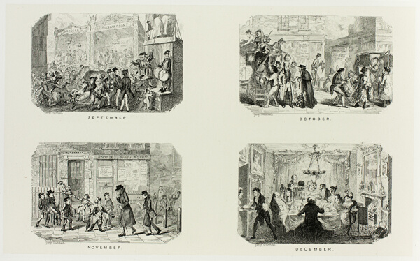 September from George Cruikshank's Steel Etchings to The Comic Almanacks: 1835-1853 (top left)
