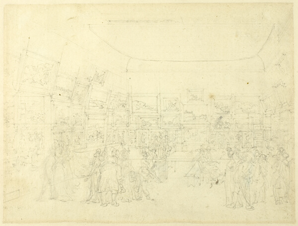 Study for Exhibition of Water Colored Drawings, Old Bond Steet, from Microcosm of London