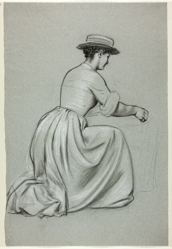 Kneeling Woman with Straw Hat
