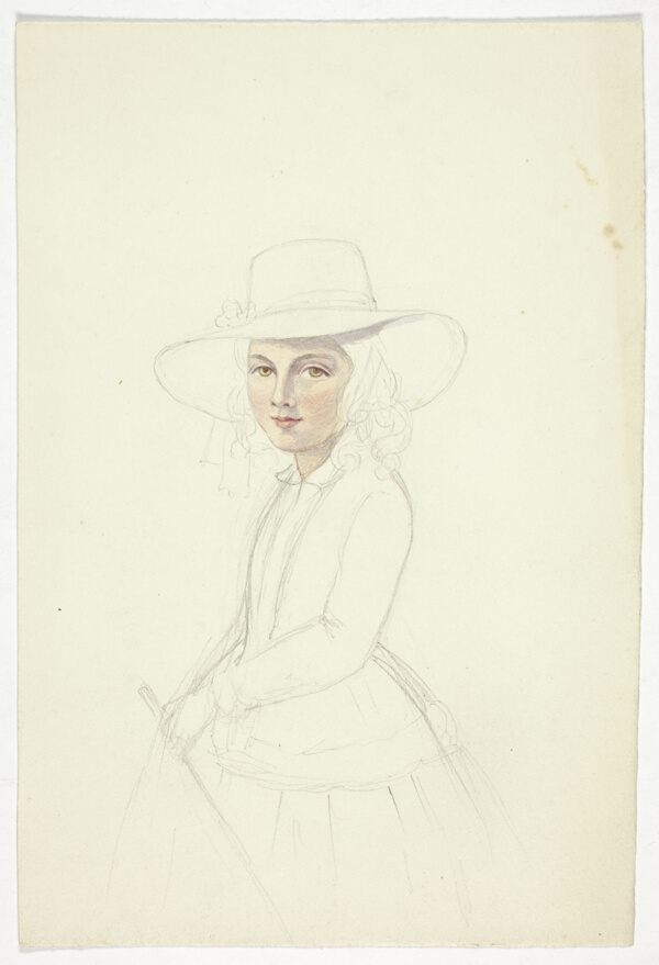 Portrait of Young Girl with Hat and Crop