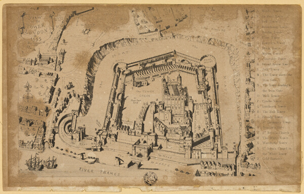 View of the Tower of London in 1553