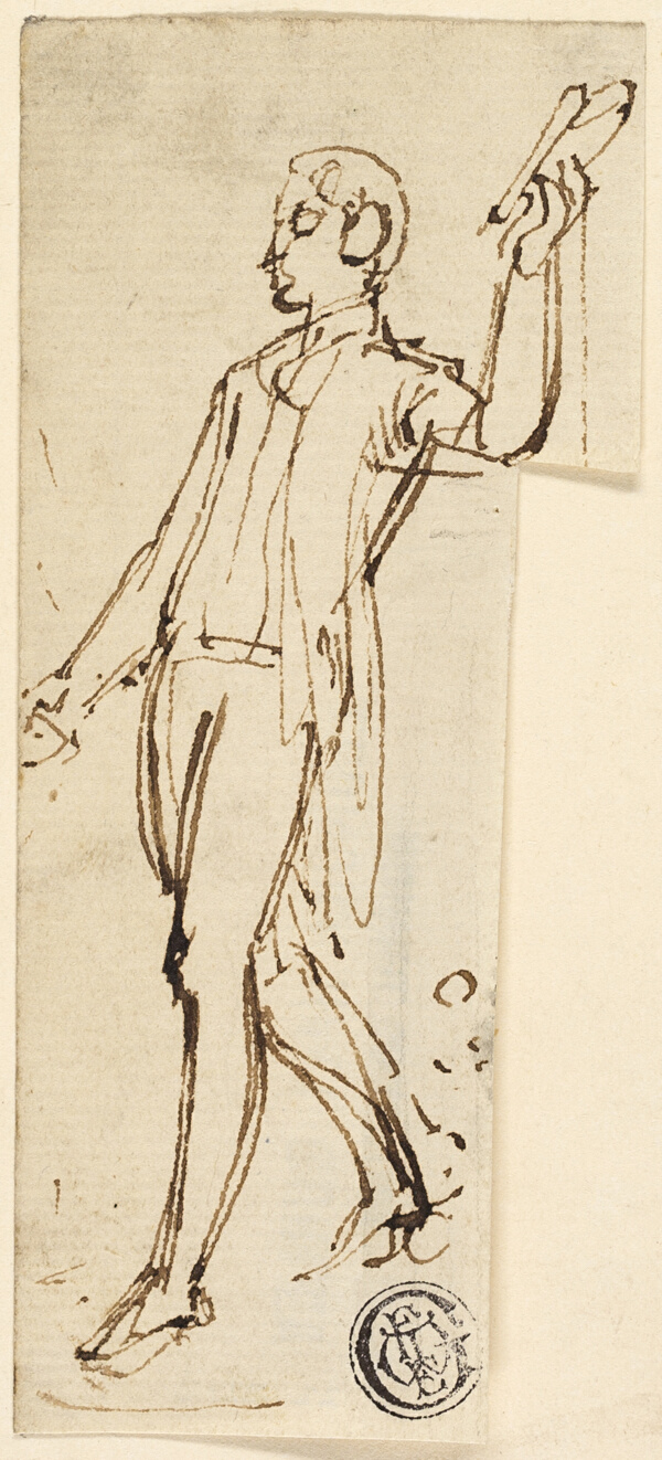 Sketch of Standing Man with Uplifted Arm
