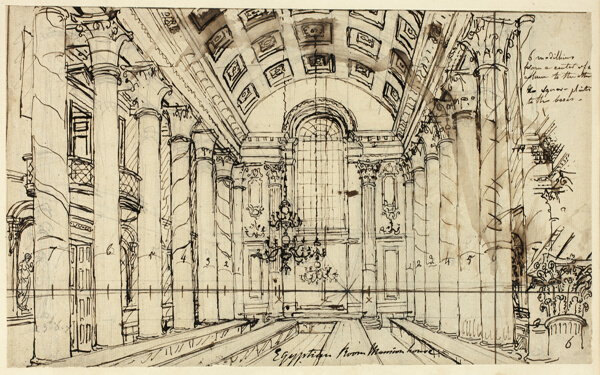 Study for Egyptian Hall Mansion House, from Microcosm of London
