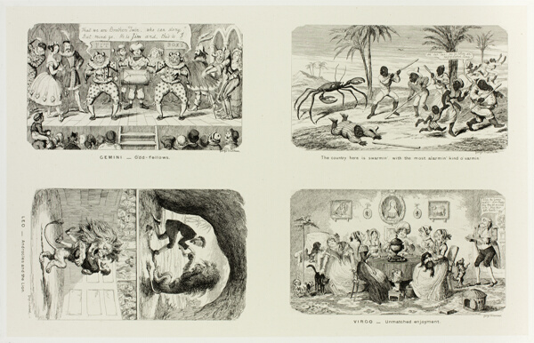 Gemini - Odd Fellows from George Cruikshank's Steel Etchings to The Comic Almanacks: 1835-1853 (top left)