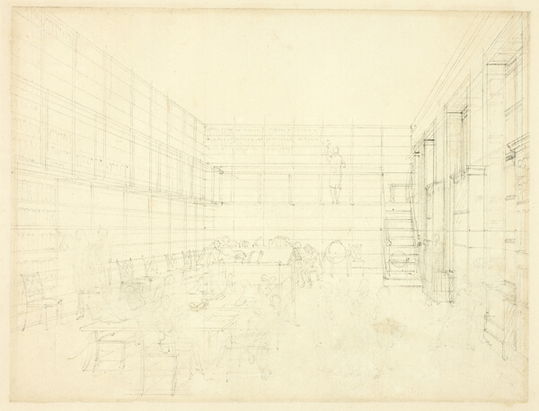 Study for Royal Institution, Albemarle Street, from Microcosm of London