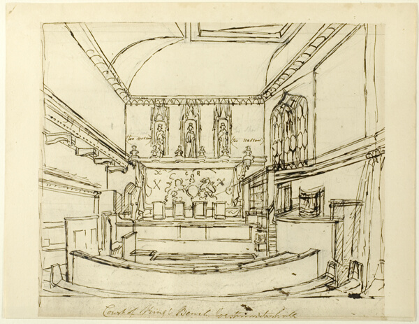 Study for Court of King's Bench, Westminster Hall, from Microcosm of London