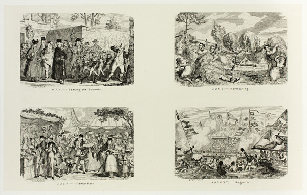 May – Beating the Bounds from George Cruikshank's Steel Etchings to The Comic Almanacks: 1835-1853 (top left)