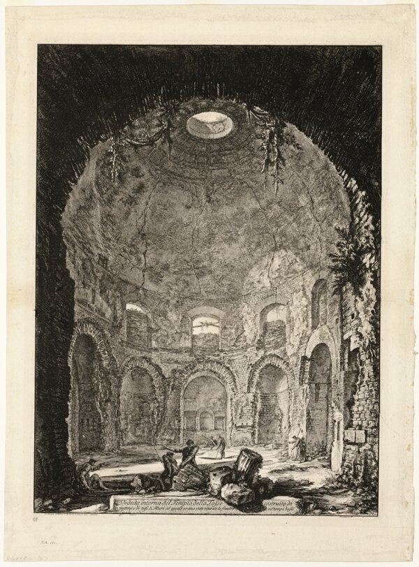 Interior view of the so-called Tempio della Tosse [Temple of the Cough], from Views of Rome