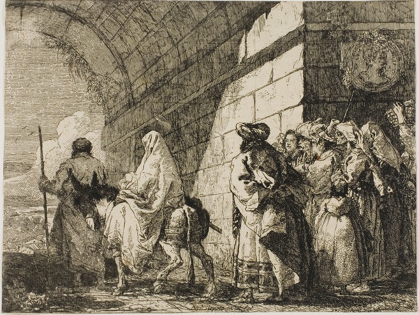 The Holy Family Leaving by a City Gate, plate seven from The Flight into Egypt