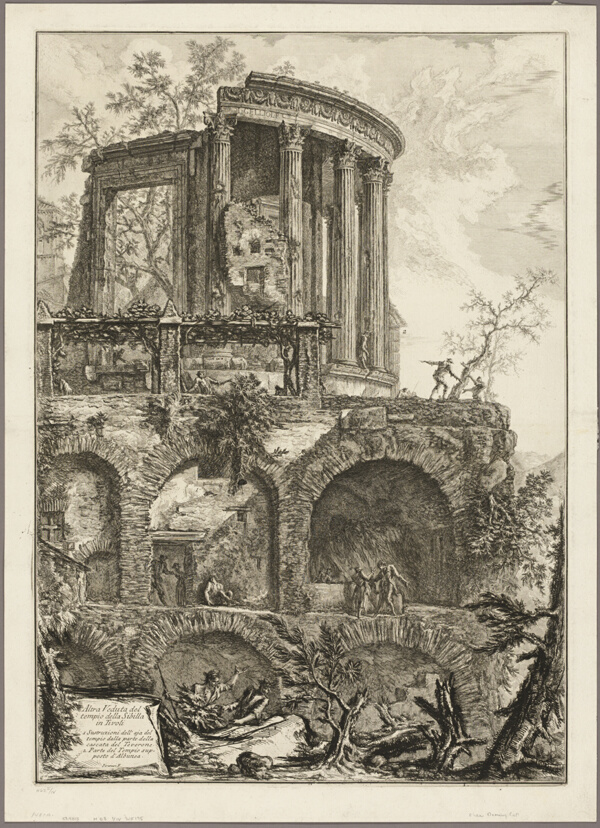 Another view of the Temple of the Sibyl in Tivoli, from Views of Rome