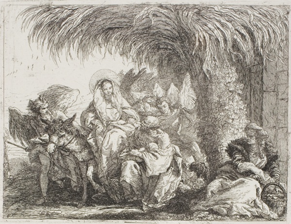The Holy Family Under a Palm Tree, plate six from The Flight into Egypt