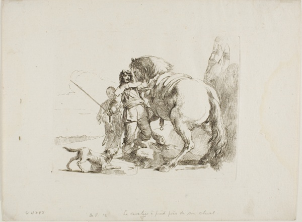 The Rider Standing by His Horse, from Capricci