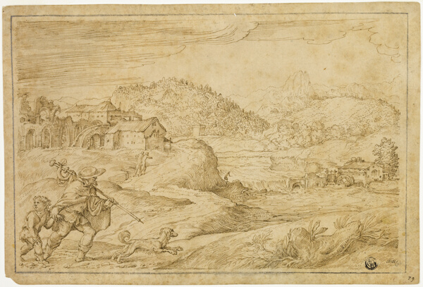 River Landscape with Saint Roch and a Child Traveling with Dog