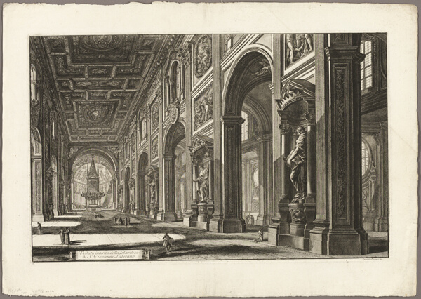 Interior view of the Basilica of St. John Lateran, from Views of Rome