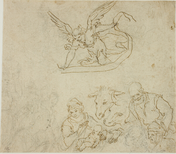 Nativity (recto); Virgin and Child, Angel (verso)