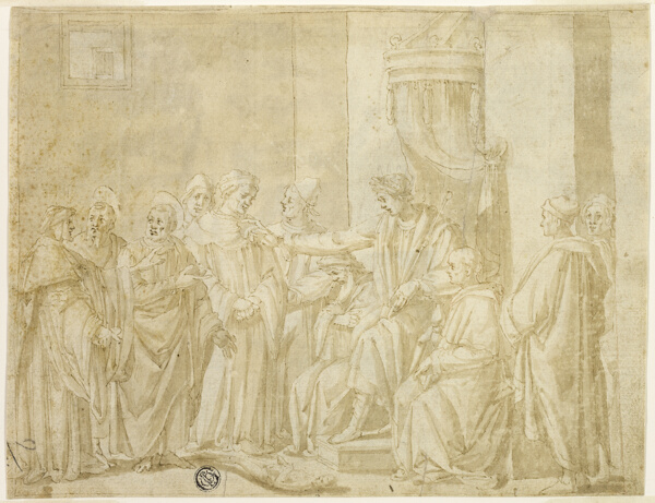 Saints Peter and Paul Disputing with Simon Magus before Nero (recto); Five Scenes from the Story of Moses (verso)