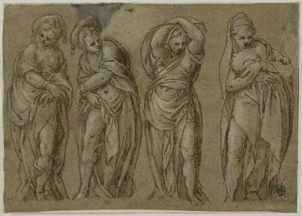 Four Standing Draped Female Figures