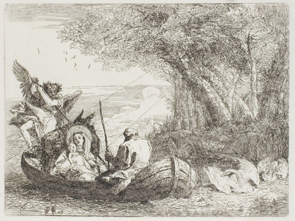 The Holy Family Crossing the Lake in the Boat, plate seventeen from The Flight into Egypt