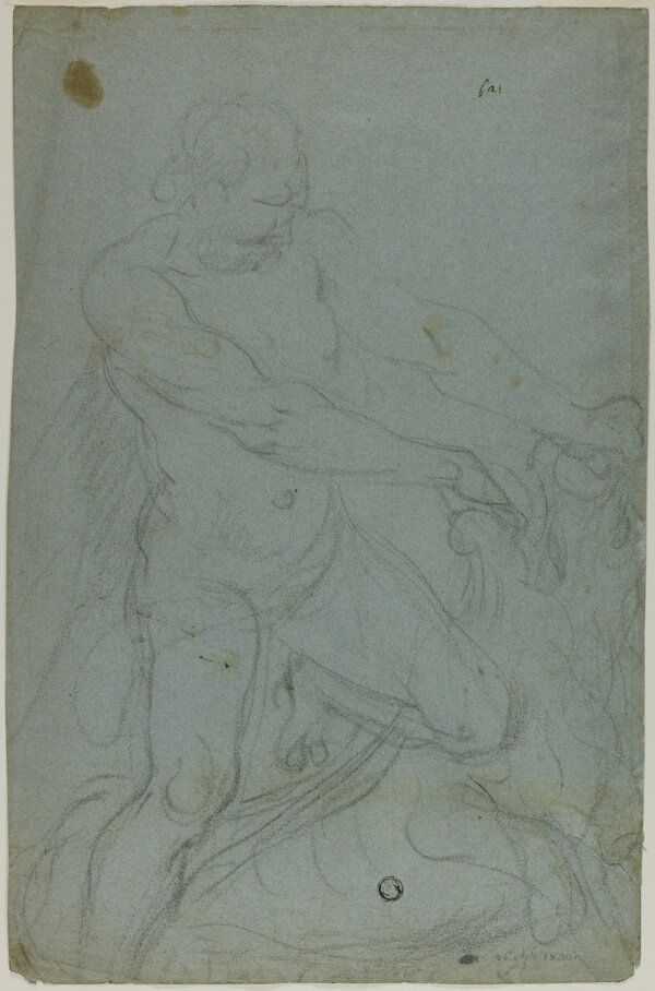 Samson and the Lion (recto); Virgin Mary with Right Arm Extended (verso)