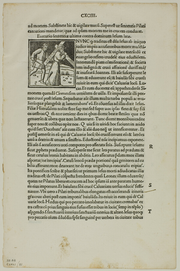 Leaf from Decachordum Christianum by Marco Vigerio, plate 81 from Woodcuts from Books of the XVI Century