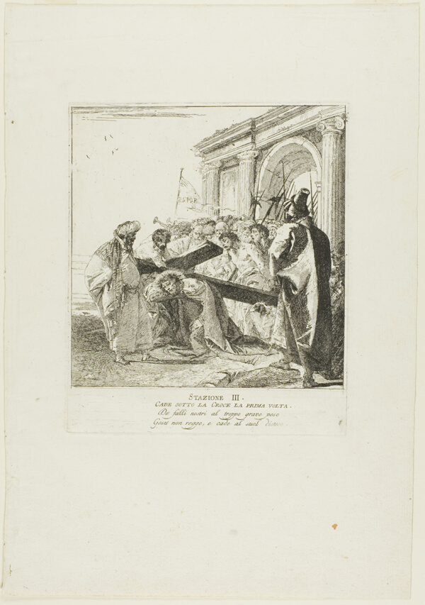 Christ Falls Beneath the Cross for the First Time, plate three from Stations of the Cross