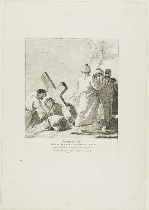 Christ Falls Beneath the Cross for the Second Time, plate seven from Stations of the Cross