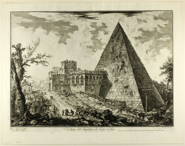 View of the Pyramidal Tomb of Cestius, from Views of Rome
