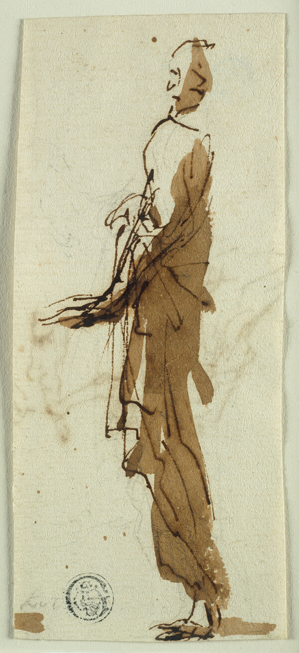 Standing Draped Figure in Profile (recto); Massacre of the Innocents (verso)