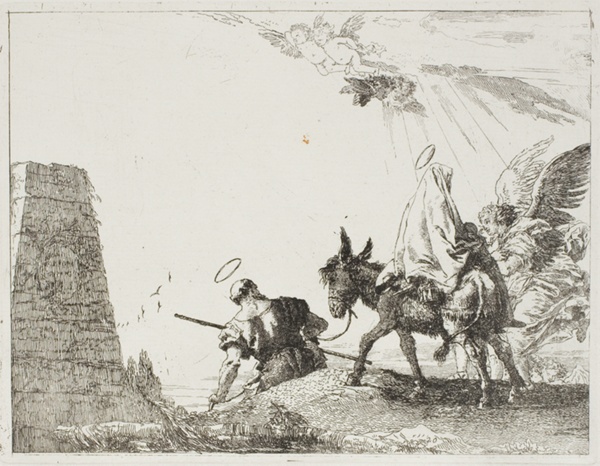 The Holy Family Passing by a Pyramid, plate twenty from The Flight into Egypt