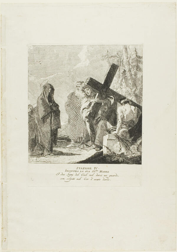 Christ Meets his Mother, plate four from Stations of the Cross