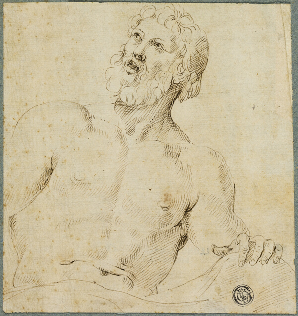 Half-length Sketch of Bearded Man (Jupiter?)