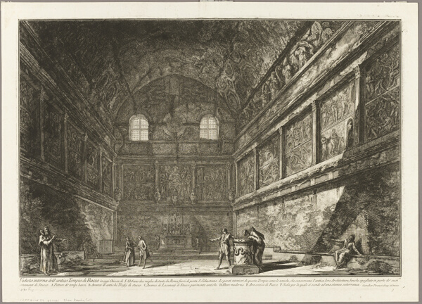 Interior view of the ancient Temple of Bacchus, now the church of S. Urbano, two miles from Rome, from Views of Rome