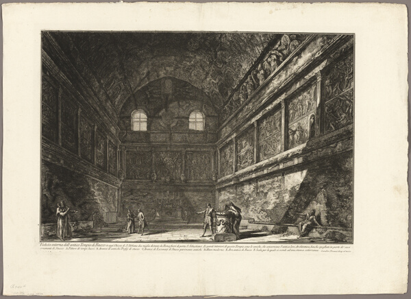 Interior view of the ancient Temple of Bacchus, now the church of S. Urbano, two miles from Rome, from Views of Rome