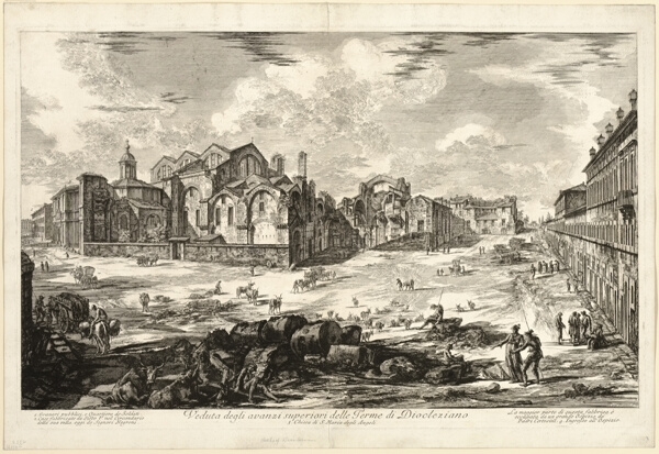 View of Visible Remains of the Baths of Diocletian, from Views of Rome