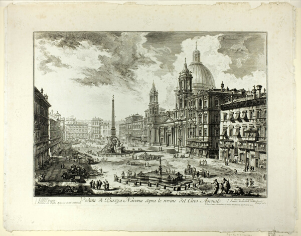 View of Piazza Navona above the ruins of the Circus of Domitian, from Views of Rome