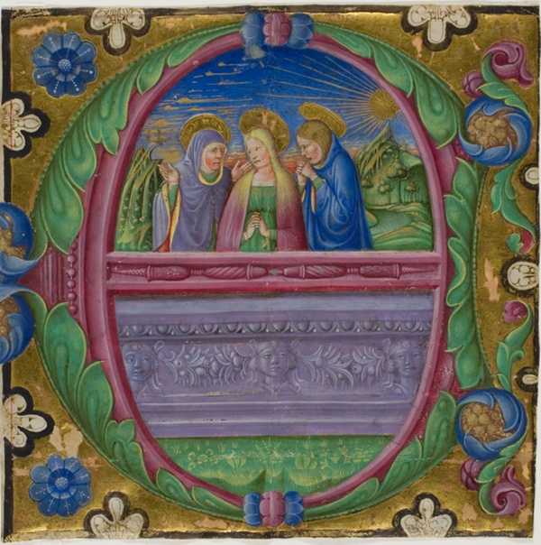 The Three Marys at the Tomb in a Historiated Initial 